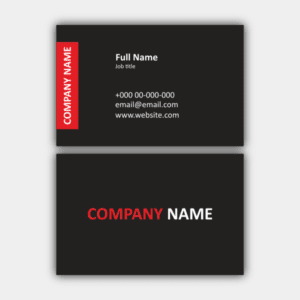 Company Name Line, Black, Red Business Card (85x55mm)