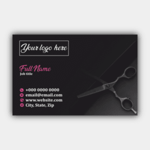 Hairdresser, Scissors, Purple, Black Business Card (85x55mm)