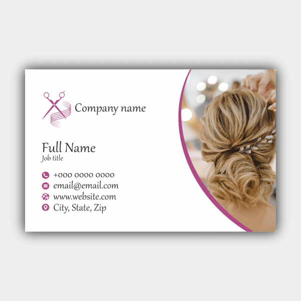 Hairdresser, Scissors, Purple, White Business Card (85x55mm)