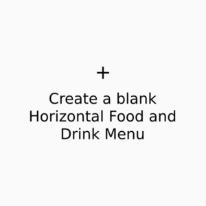 Cree e imprima en línea su diseño de menú horizontal para comidas y bebidas