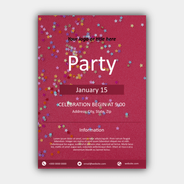 Balloons, Blue, Party Flyer