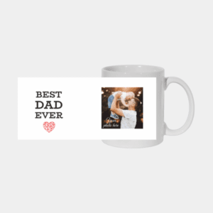 Meilleur papa de tous les temps, cœur, photo, mug blanc (330ml)