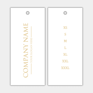 Logo, White Front and Back, Golden Text, Paper Tag