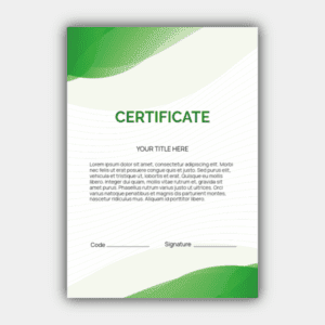 Bølger, grønn, svart, hvit, vertikal sertifikat