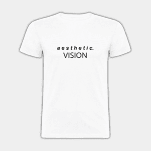 Aesthetic Vision, sorte bogstaver, T-shirt til mænd
