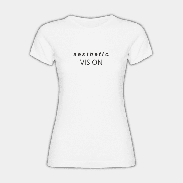Эстетическое видение, черные буквы, женская футболка #1