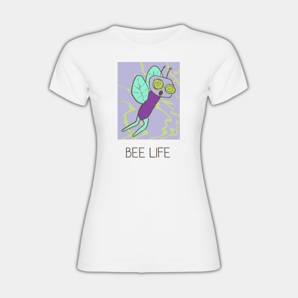 Bee Life, Violet, Yellow, Blue, Women’s T-shirt #1