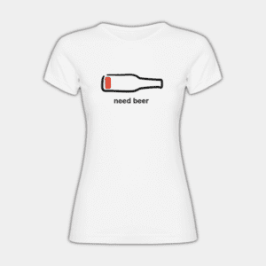 Need Beer, Preto e Laranja, T-shirt para mulher