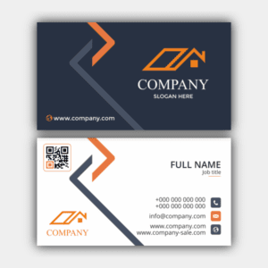 Imóveis, Branco, Azul, Orange Business Card (90x50mm)