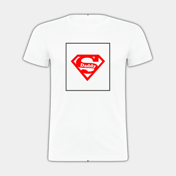 Super Man Daddy, Frame, Black, Red, Men’s T-shirt #1