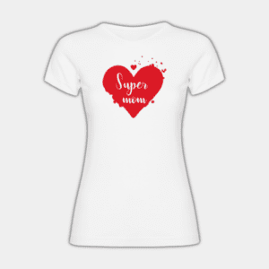Super Mom, Ler corações, Branco, T-shirt para mulher