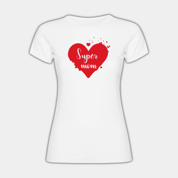 Super mamma, Lasīt sirdis, Balta, Sieviešu T-krekls #1