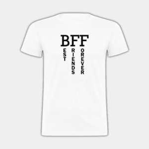 Best Friend Forever, vaaka- ja pystysuora teksti, musta, miesten t-paita