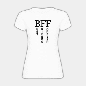 Melhor Amigo para Sempre, Texto Horizontal e Vertical, Preto, T-shirt de Mulher