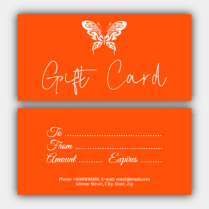 Butterfly, Details, Contacts, Orange, White, Gift Card