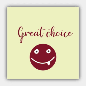 Great Choice, Funny Smile, Yellow and Dark Red, Rectangle Sticker