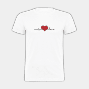 Herzschlagdiagramm, Herz, Schwarz, Rot, Herren-T-Shirt