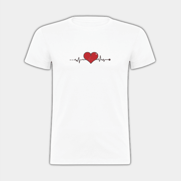 Диаграмма сердцебиения, сердце, черный, красный, детская футболка #1