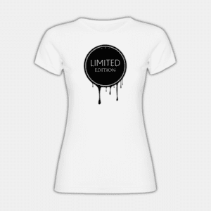 Limitierte Auflage, Tropfender Kreis, Schwarz und Weiß, Frauen-T-Shirt
