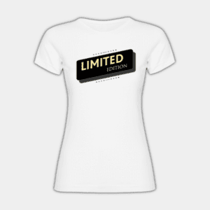 Limitierte Auflage, Label mit Schatten, Schwarz, Weiß, Gelb, Damen-T-Shirt