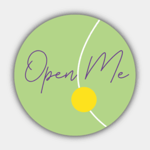 Open Me, Círculo, Línea, Verde, Violeta, Amarillo, Blanco, Círculo Adhesivo
