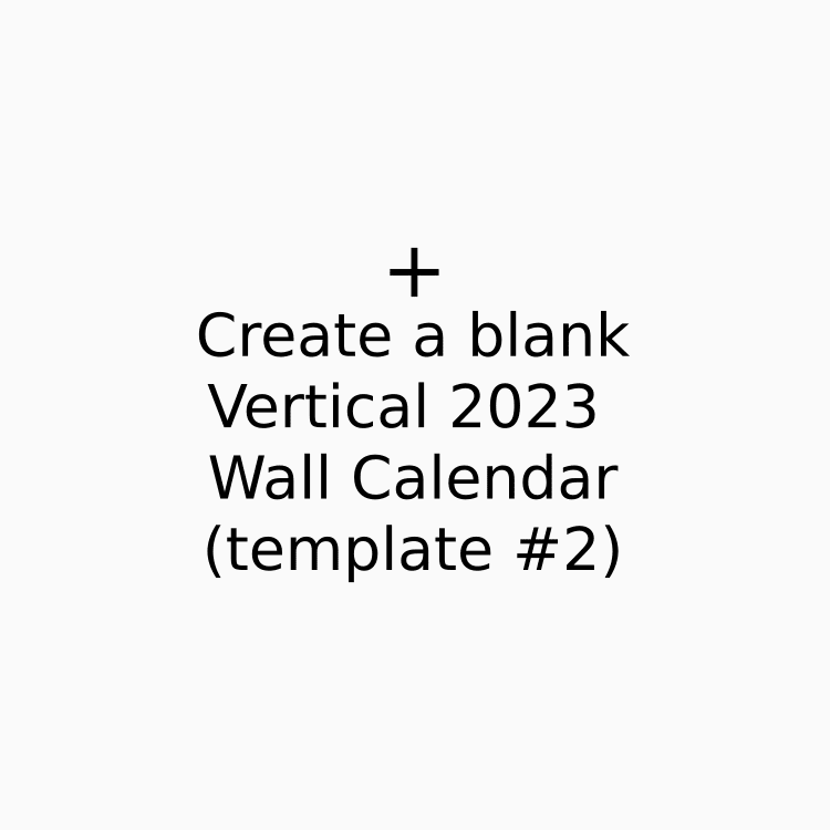 Skapa och skriv ut din vertikala 2023 väggkalender online (mall #2) #1