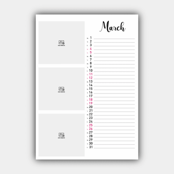 Create and Print Your A3 Vertical 2023 Wall Calendar Design Online (template #3) #5 Create and Print Your A3 Vertical 2023 Wall Calendar Design Online (template #3) #5