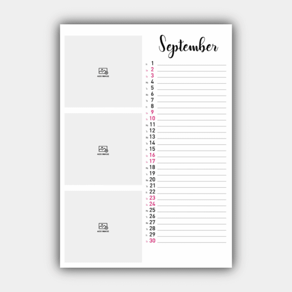 Create and Print Your A3 Vertical 2023 Wall Calendar Design Online (template #3) #11