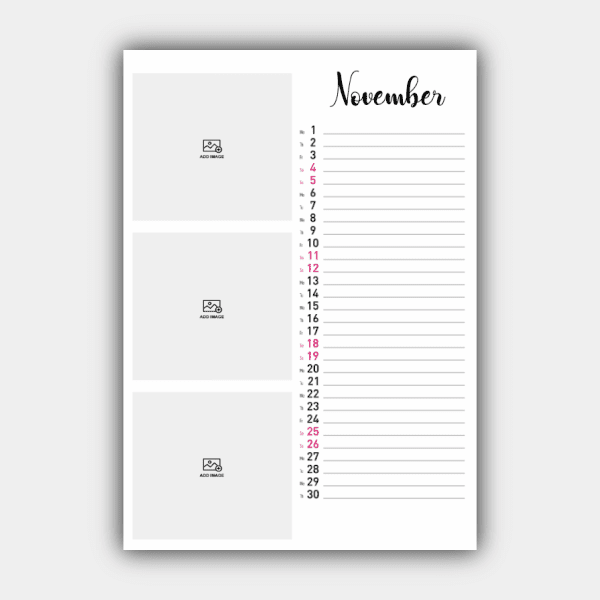 Create and Print Your A3 Vertical 2023 Wall Calendar Design Online (template #3) #13