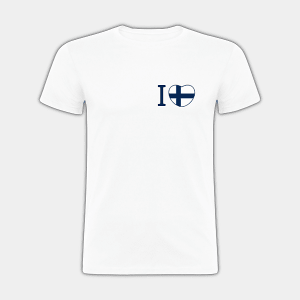 I Heart, drapeau de Finlang, cœur, bleu, blanc, noir, T-shirt pour hommes #1