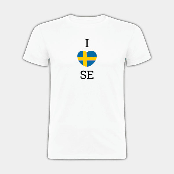 I Love SE, Zviedrijas karogs, sirds, zils, dzeltens, melns, vīriešu T-krekls #1