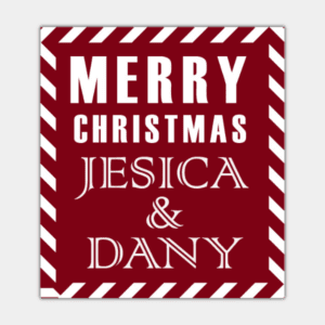 Marry Christmas, Arrow Border, White and Red, Bottle Label