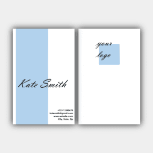 Боковая панель, вертикальная, черная, синяя, белая, визитная карточка (85x55 мм)