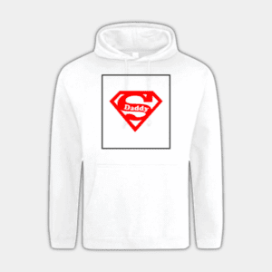 Super Man Daddy, Frame, Noir, Rouge, Hoodie pour hommes