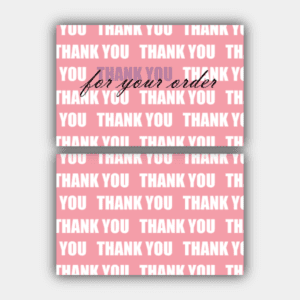 Спасибо за ваш одрер, фиолетовый, черный, розовый, визитная карточка (85x55 мм)