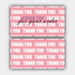 Kiitos odrer, Violetti, Musta, Vaaleanpunainen, Käyntikortti (90x50mm)