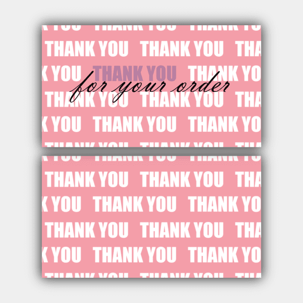 Спасибо за ваш одрер, фиолетовый, черный, розовый, визитная карточка (90x50 мм)