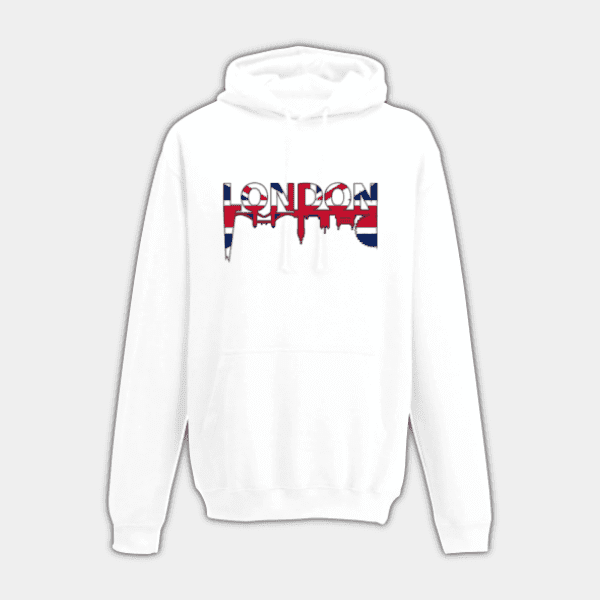 UK Flag, London Sights, Blue, Red, Whit, Children’s Hoodie #1
