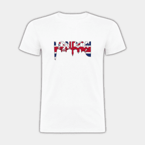 Storbritanniens flagga, Londons sevärdheter, blå, röd, vit, T-shirt för män