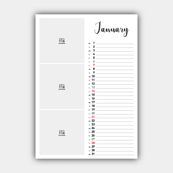 Create and Print Your Vertical 2024 English Wall Calendar Design Online (template #3) #2