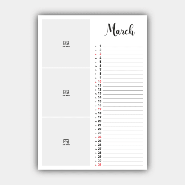 Create and Print Your Vertical 2024 English Wall Calendar Design Online (template #3) #4