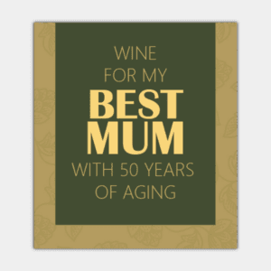 Вино для моей лучшей мамы, цветы, зеленый, песочно-коричневый, бутылочная этикетка