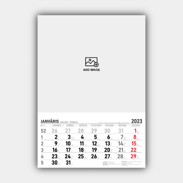 Create and Print Your Vertical 2023 Wall Calendar Design Online (template #4) #1