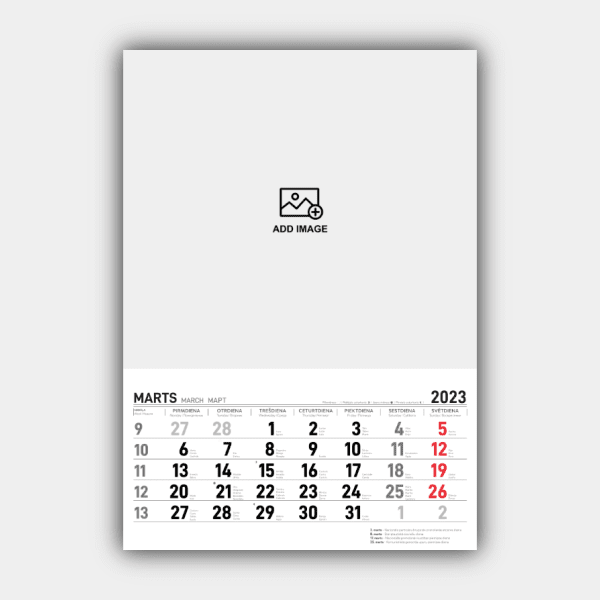 Create and Print Your A3 Vertical 2023 Wall Calendar Design Online (template #4) #4