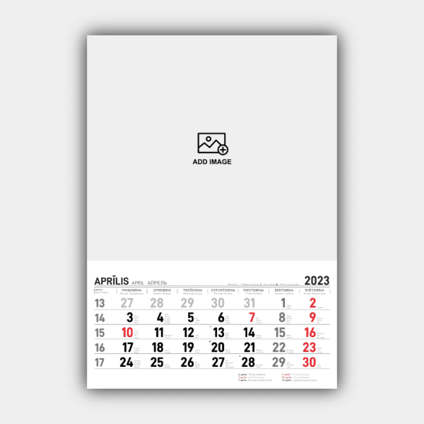 Create and Print Your A3 Vertical 2023 Wall Calendar Design Online (template #4) #5