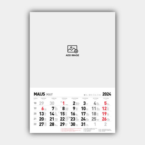 Cree e imprima en línea su diseño de calendario de pared vertical de Letonia 2024 (plantilla nº 4) #5
