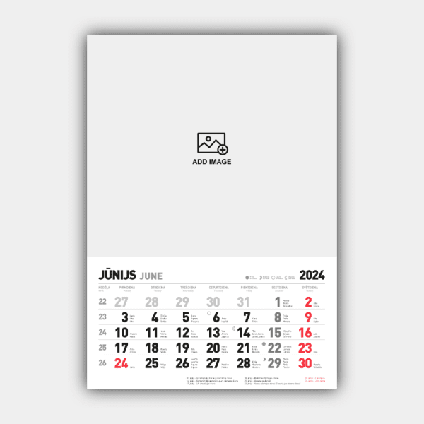 Создать и распечатать вертикальный дизайн латвийского настенного календаря на 2024 год онлайн (шаблон №4) #6