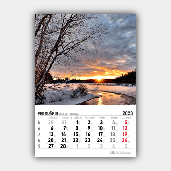Four Seasons, Winter, Spring, Summer, Autumn Vertical  2023 Wall Calendar #2