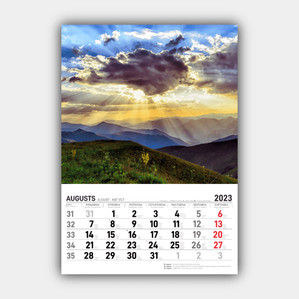 Four Seasons, Winter, Spring, Summer, Autumn Vertical  2023 Wall Calendar #8