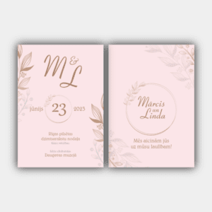 Branches, Gray, Misty Rose,  Dusty Rose Invitation